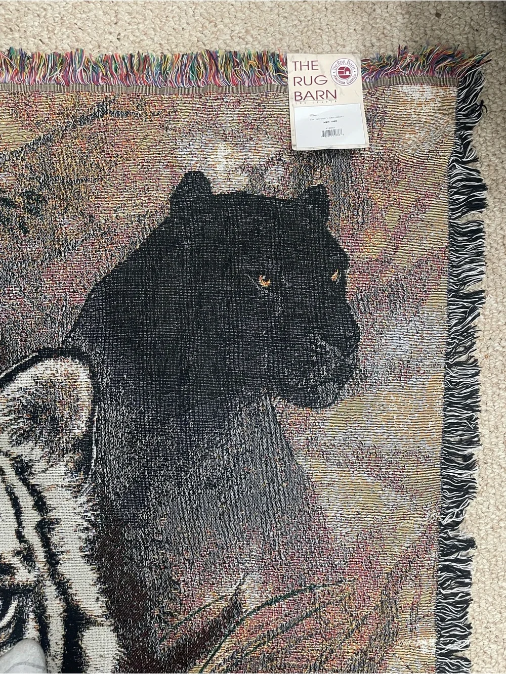 Blanket/ Rug Tigers Woven tapestry rug / Throw Blanket - Multi color